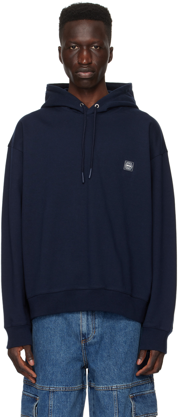 Navy Embroidered Hoodie