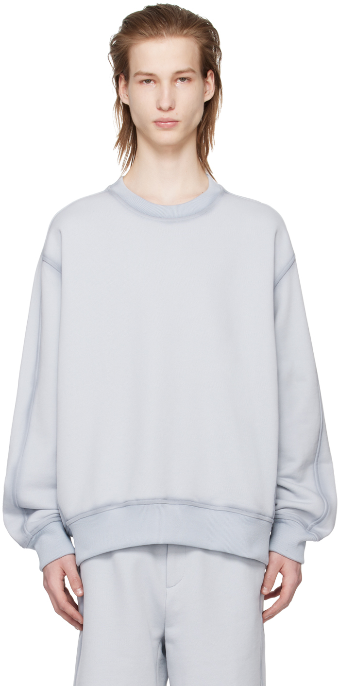 Shop Solid Homme Gray Crewneck Sweatshirt In 709g Grey