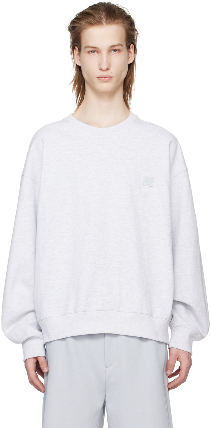 Shop Solid Homme Gray Embroidered Sweatshirt In 747g Grey