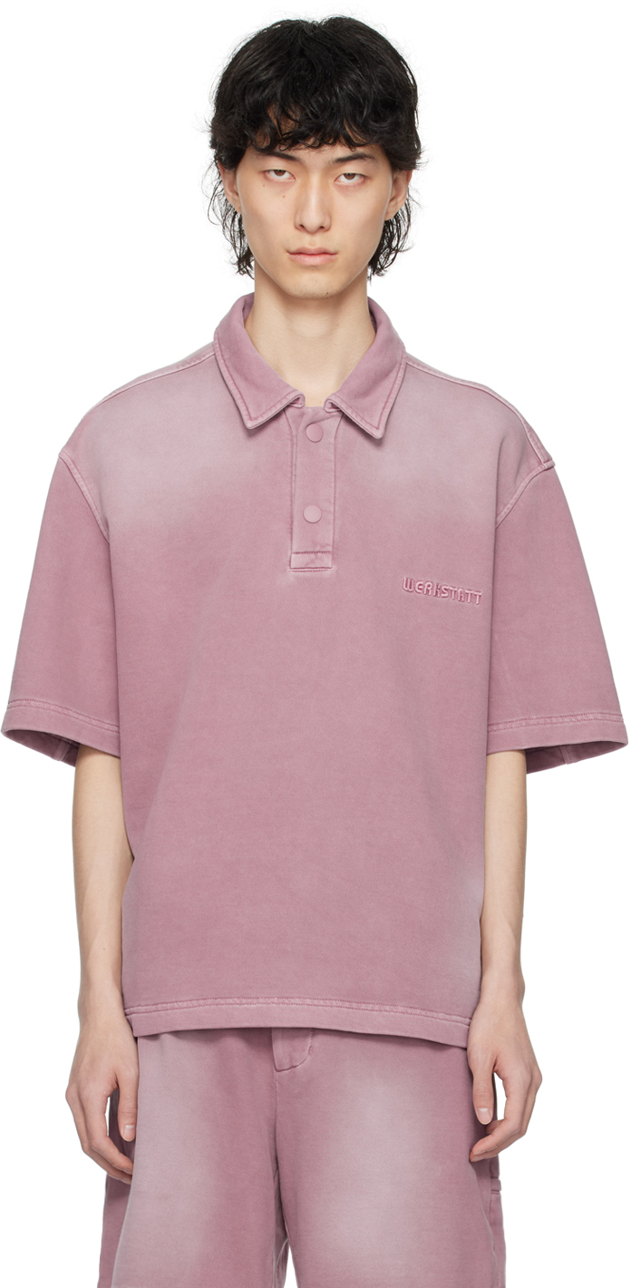 Purple Garment-Dyed Polo by Solid Homme on Sale