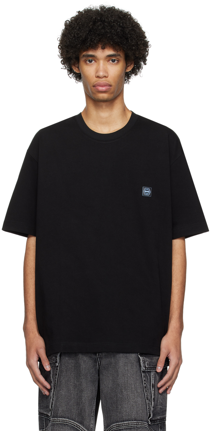 Solid Homme Black Graphic T-shirt In 751b Black