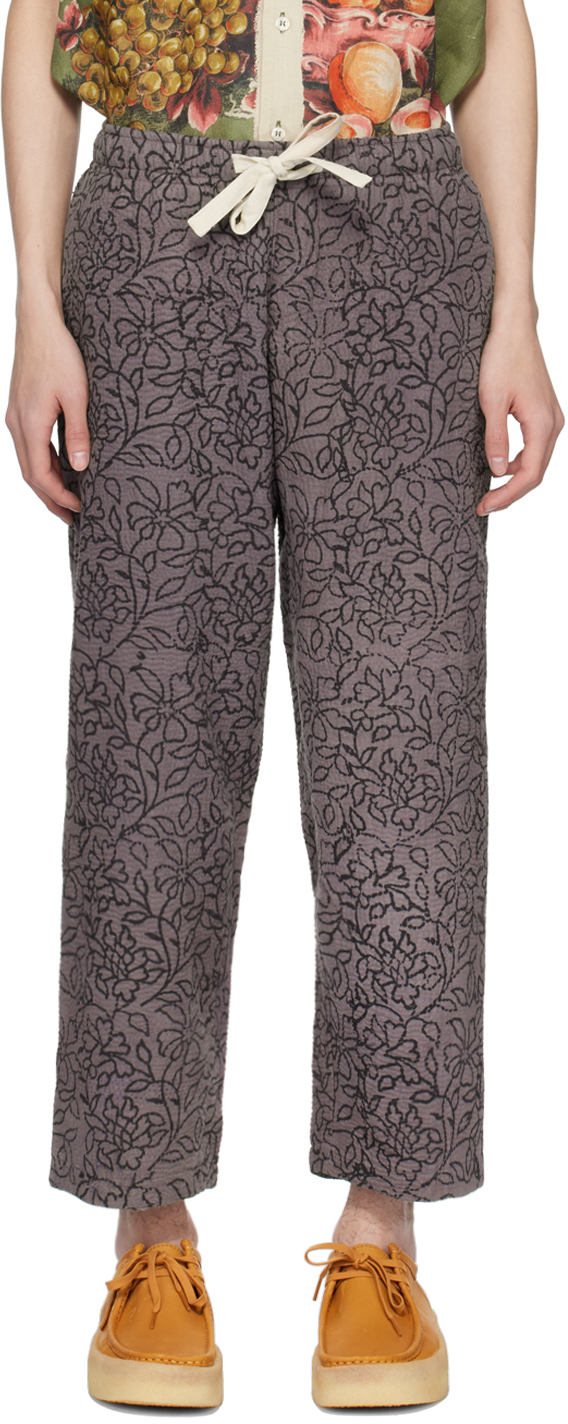 Shop Kartik Research Ssense Exclusive Purple Trousers In Purple/black