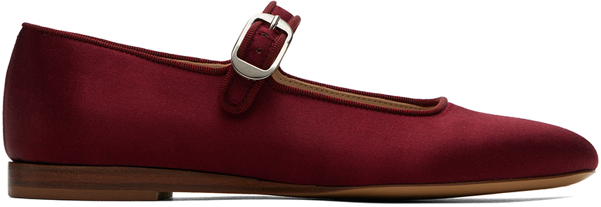 Le Monde Beryl Burgundy Mary Jane Ballerina Flats In Red Red