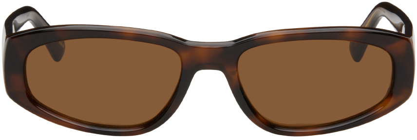 Shop Chimi Brown Angular Sunglasses In Tortoise