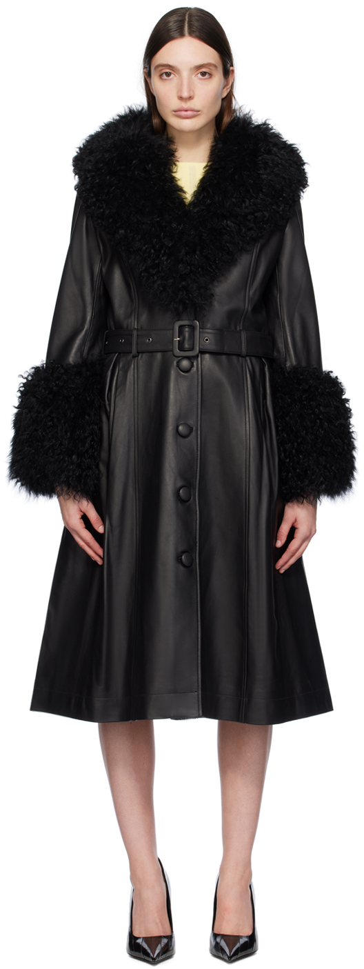 Black Foxy Shearling Coat