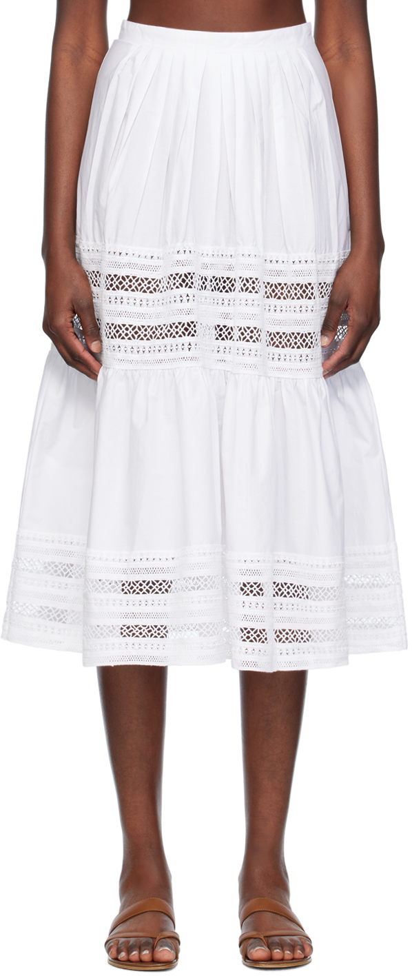 Shop Saks Potts White Margot Skirt