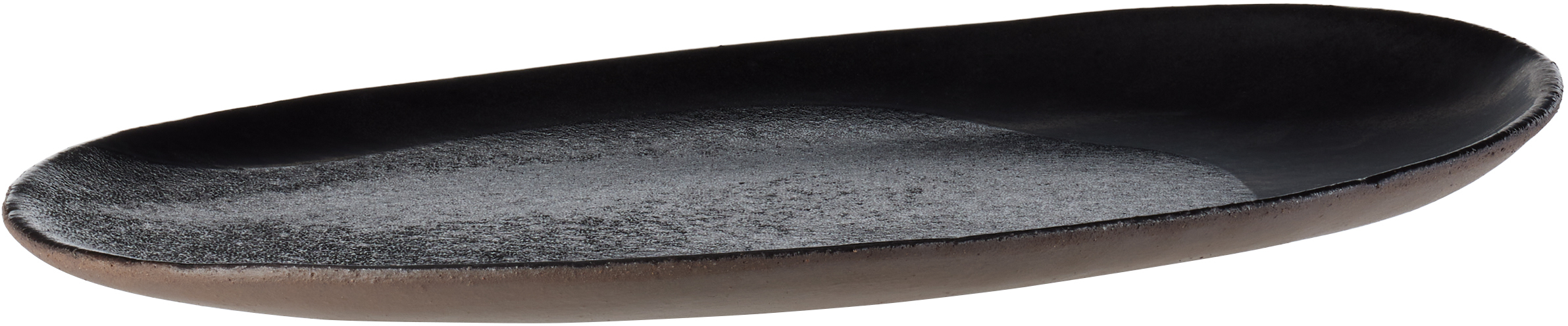 Jars Céramistes Black L Wabi Oval Plate In Noir