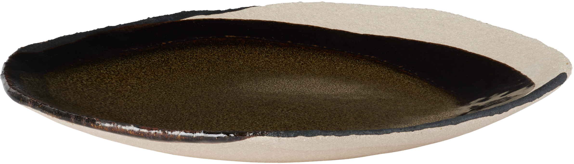 Jars Céramistes Khaki & Brown L Wabi Plate In Seidou