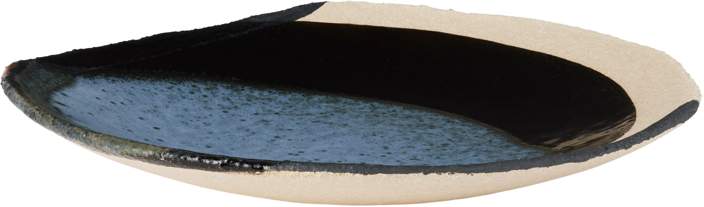 Jars Céramistes Blue & Black L Wabi Plate In Awa