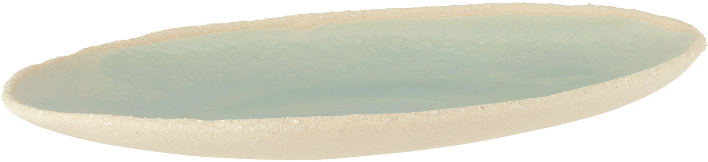Jars Céramistes Green L Wabi Oval Plate In Vert