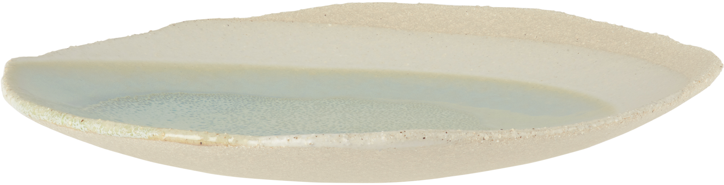Jars Céramistes Green & Beige L Wabi Plate In Vert