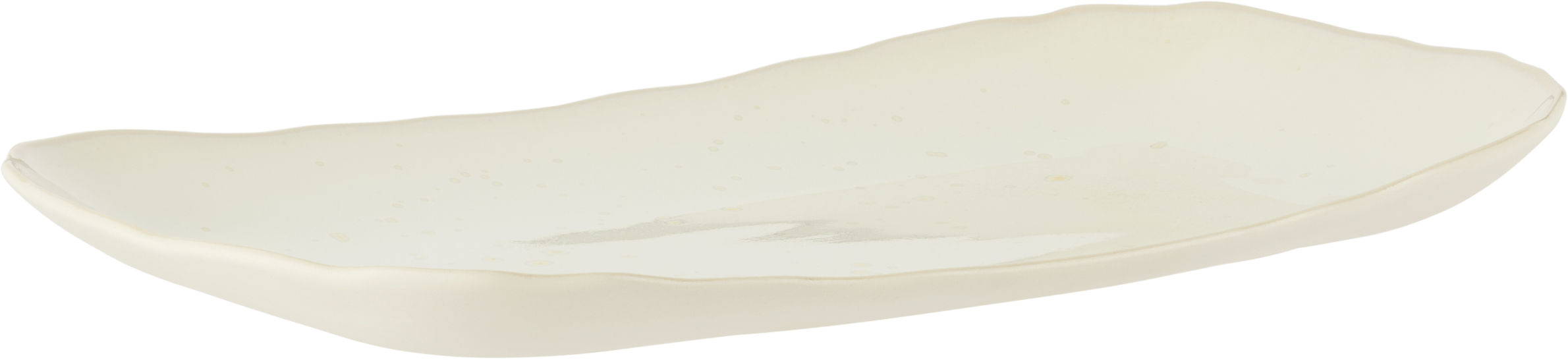 Jars Céramistes Off-white Plume Rectangular Plate In Nacre
