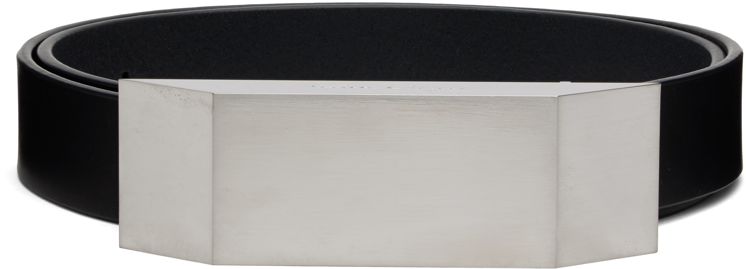 Black Lido Beveled Buckle Belt