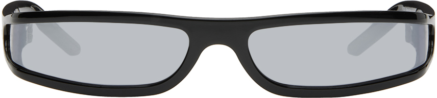 Shop Rick Owens Black Fog Sunglasses In 918 Black/silver