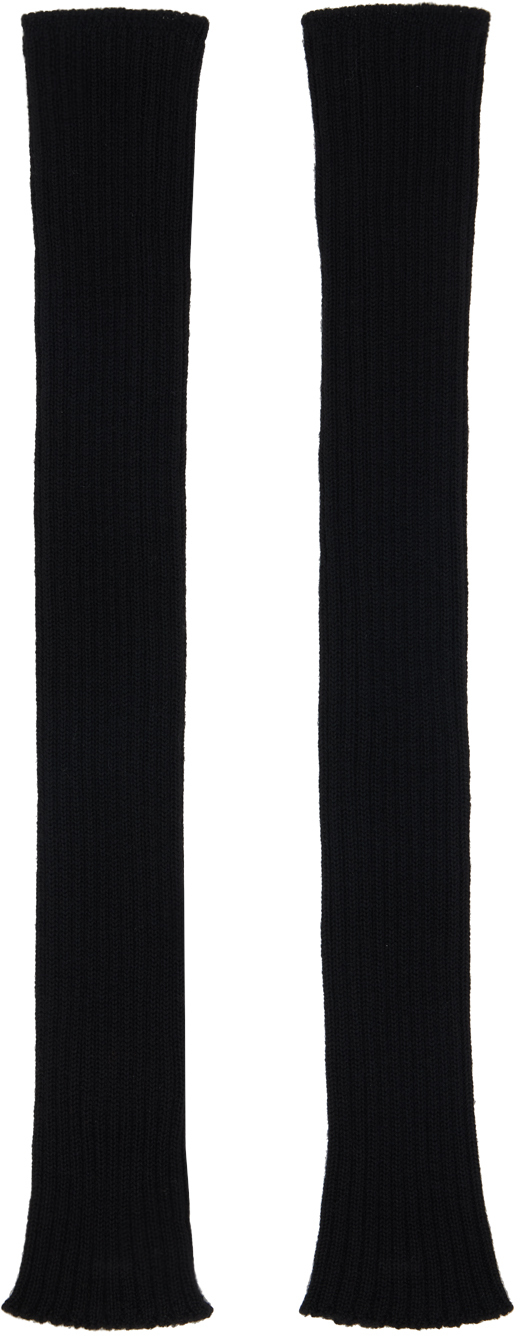 Rick Owens: Black Rasato Knit Arm Warmers | SSENSE