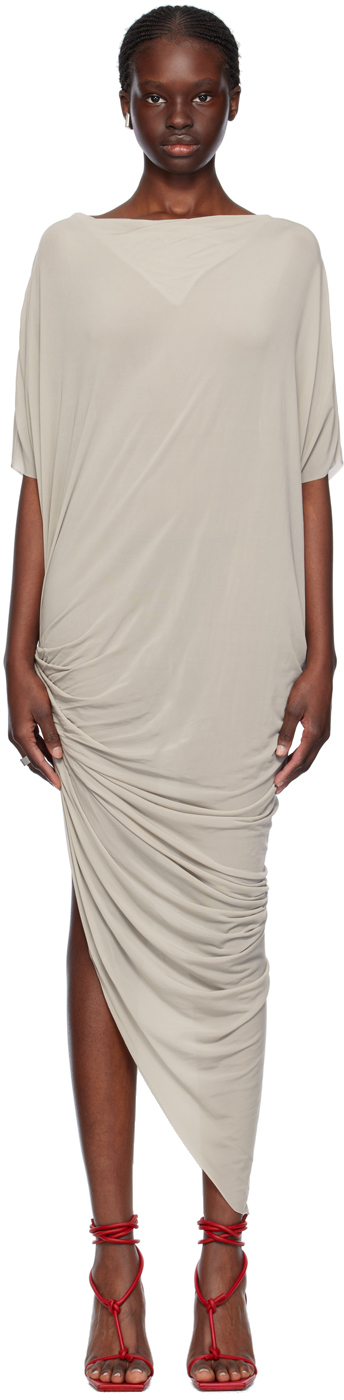 Shop Rick Owens Off-white Edfu Maxi Dress In 08 Pearl