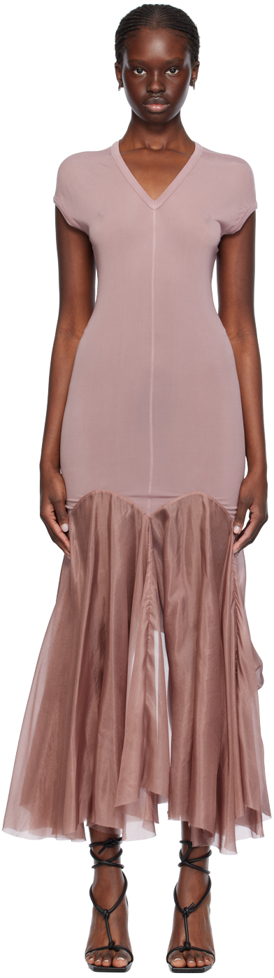 Rick Owens Pink Divine Maxi Dress In 63 Dusty Pink