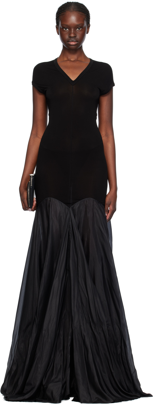 Shop Rick Owens Black Divine Maxi Dress In 09 Black