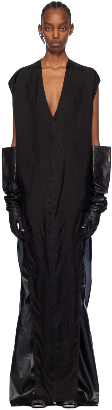 Rick Owens Black Arrowhead Maxi Dress In 09 Black