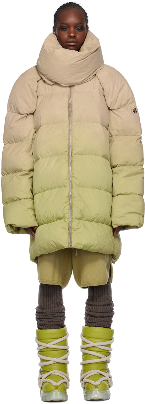 Moncler + Rick Owens Taupe & Green Down Coat
