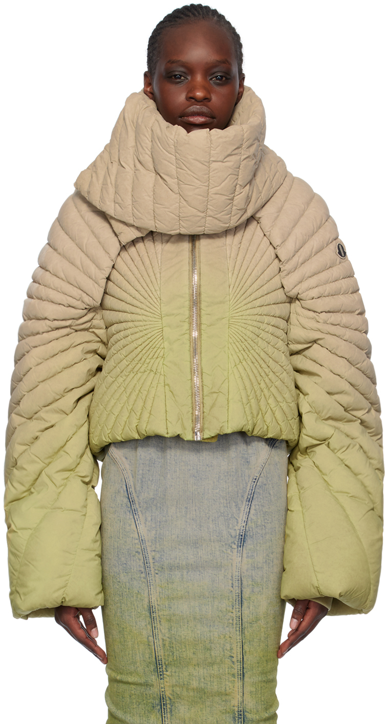 Moncler + Rick Owens Taupe & Green Radiance Down Jacket
