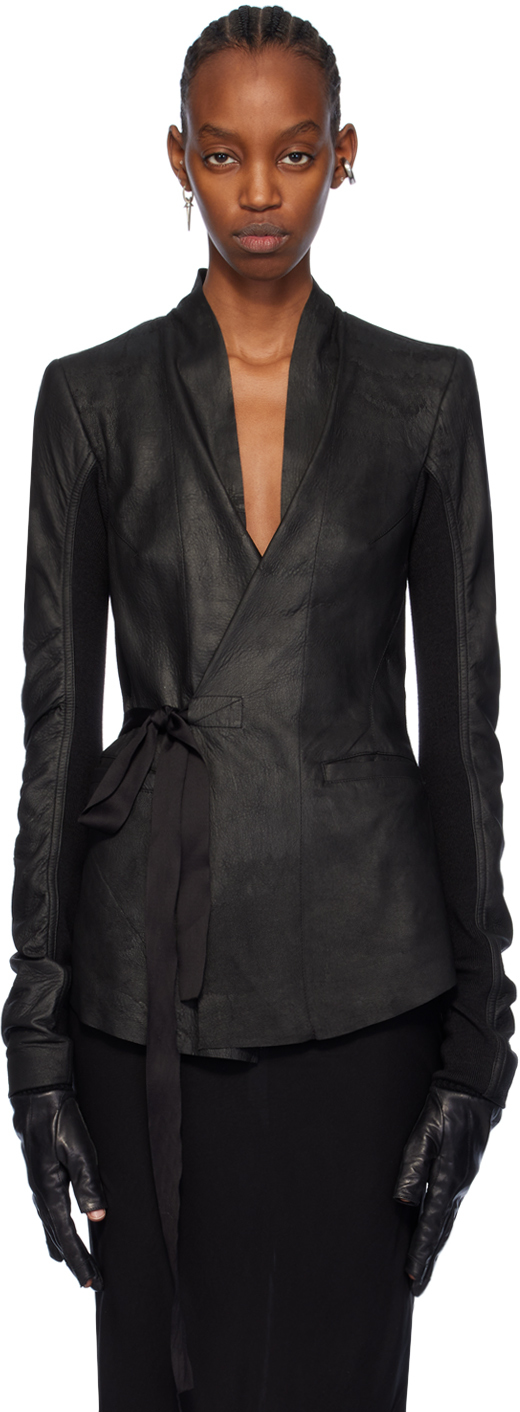 Rick Owens: Black Hollywood Leather Jacket | SSENSE