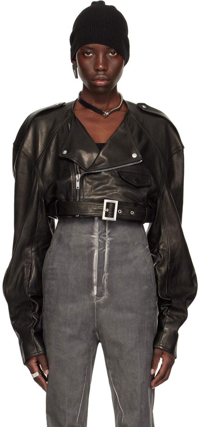 Y/Project Black Hook & Eye Faux-Leather Jacket
