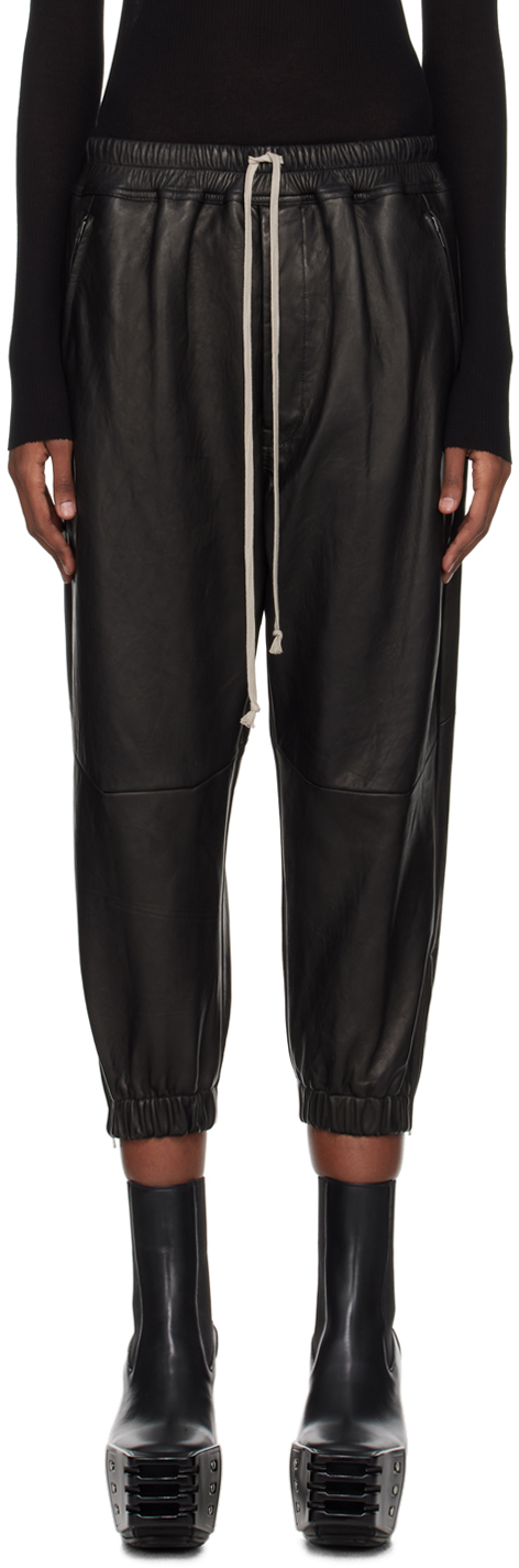 rick owens レザークロップドパンツ Rick Owensのブラック クロップド レザーパンツがセール中