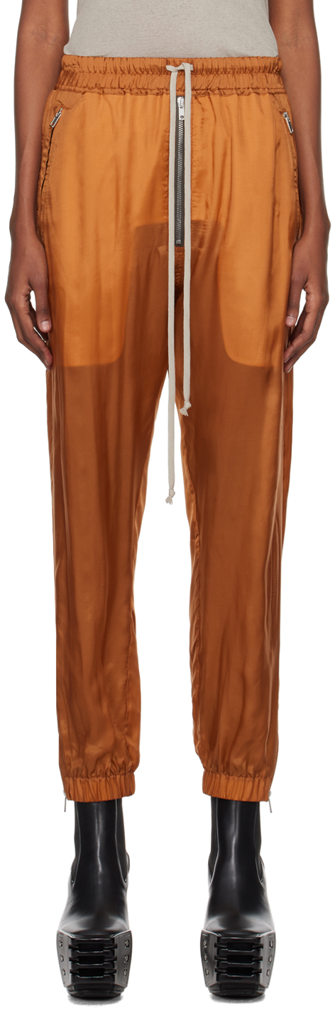 Rick Owens Orange Track Lounge Trousers In 53 Clay