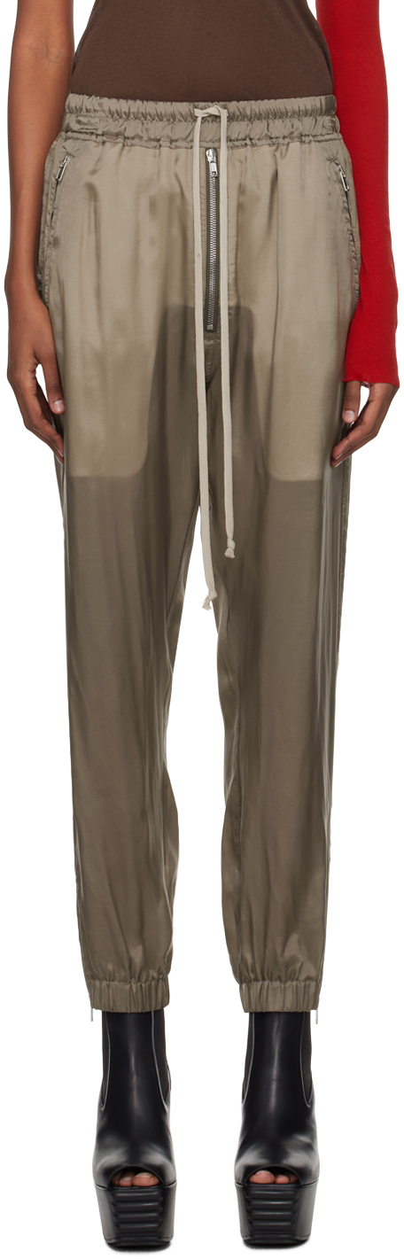 Rick Owens Grey Track Lounge Trousers In 34 Dust