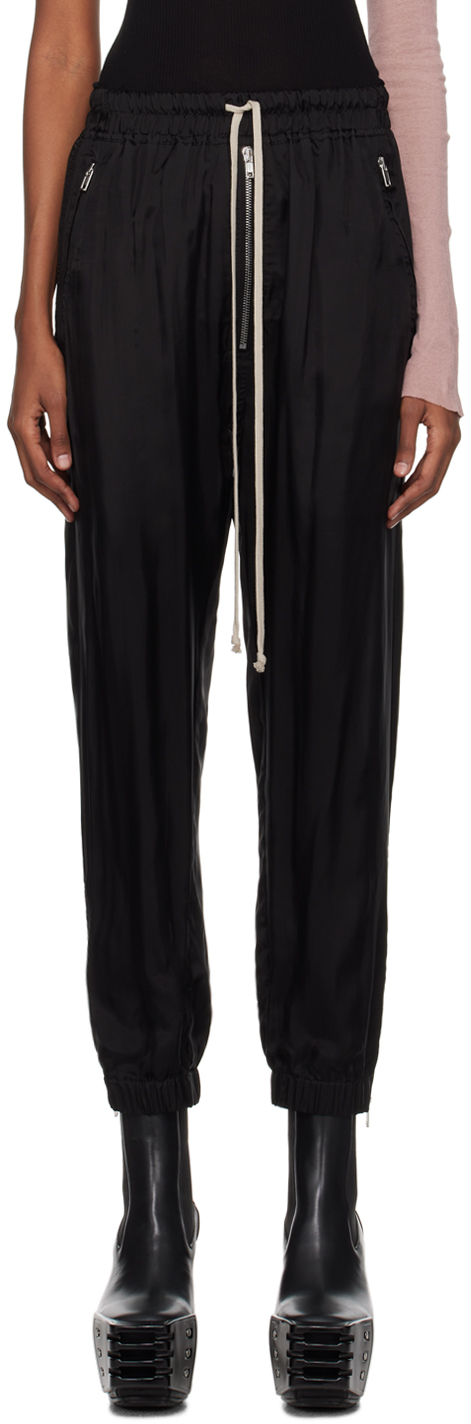 Rick Owens Black Track Lounge Trousers In 09 Black
