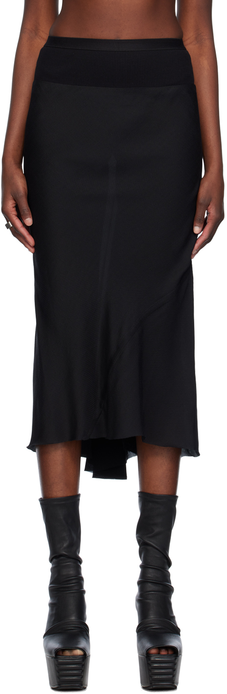 Shop Rick Owens Black A Line Midi Skirt In 09 Black