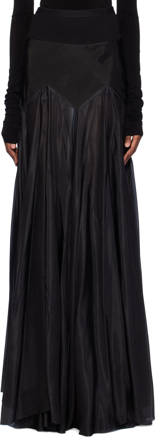 Rick Owens Black Divine Maxi Skirt In 09 Black