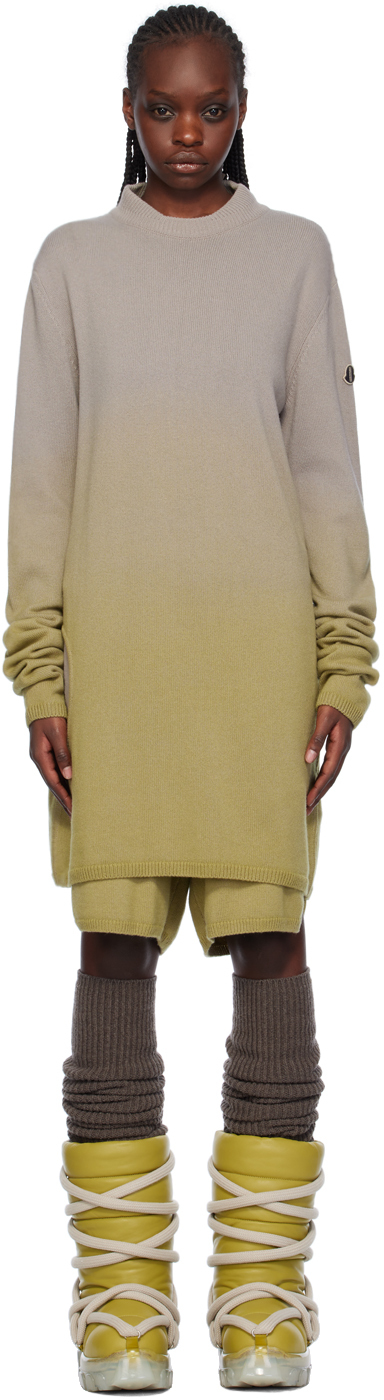 Moncler + Rick Owens Taupe & Green Sweater