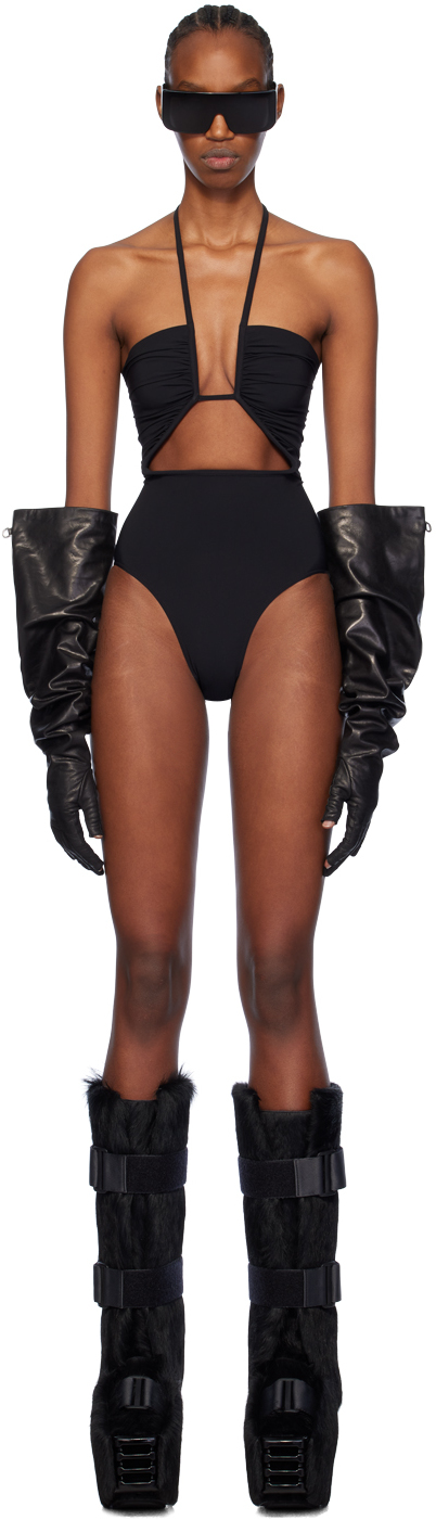 Rick Owens Black Prong Swimsuit In 09 Black