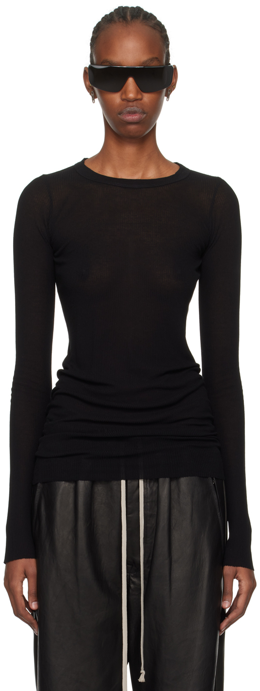 Black Rib Long Sleeve T-Shirt