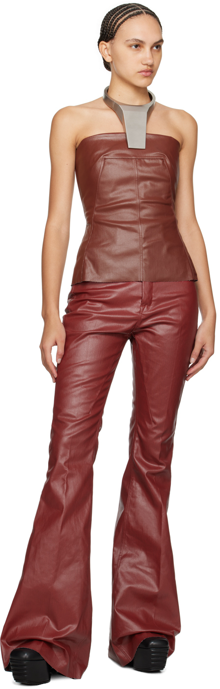 Rick Owens Bustier-style Cotton Corset Top In 73 Henna