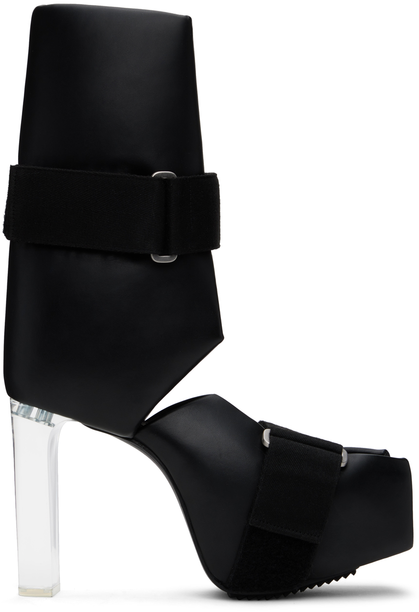 Shop Rick Owens Black Splint Kiss Heels In 90 Black/clear