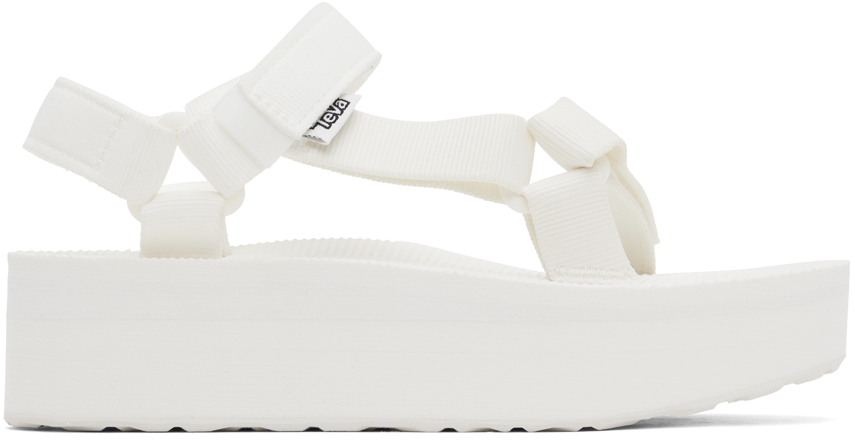 Teva White Flatform Universal Sandals In Bright White