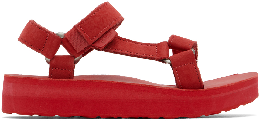 Red Midform Universal Leather Sandals