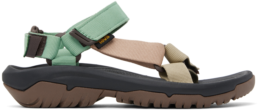 Shop Teva Beige & Green Hurricane Xlt2 Sandals In Basil/ Maple Sugar