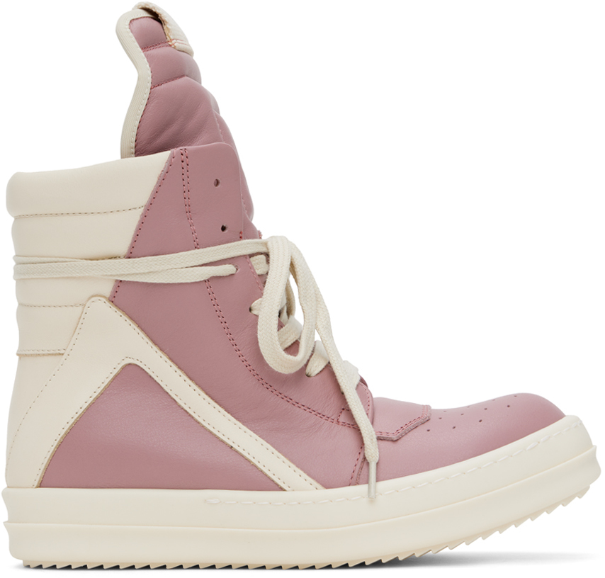 Pink & Off-White Geobasket Sneakers