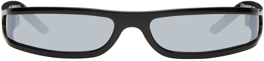 Rick Owens Black Fog Sunglasses In 0918 Black/silver