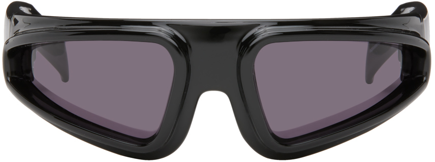 Shop Rick Owens Black Ryder Sunglasses In 0909 Black/black