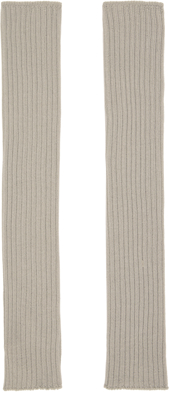 Shop Rick Owens Off-white Press-stud Arm Warmers In 08 Pearl
