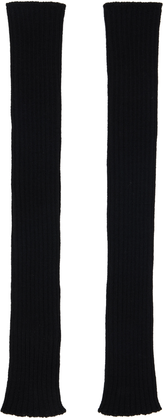 Rick Owens Black Rasato Knit Arm Warmers