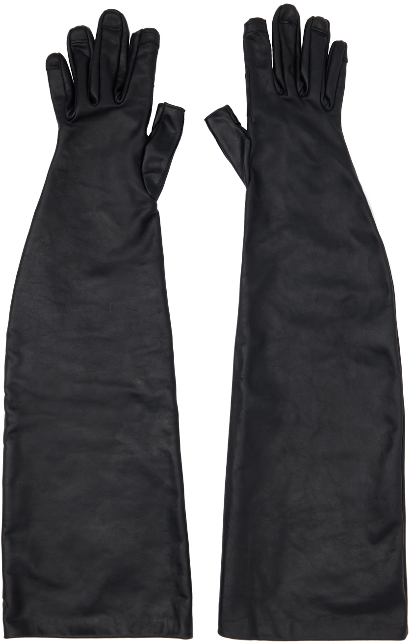 Shop Rick Owens Black Beach Gloves In 09 Black