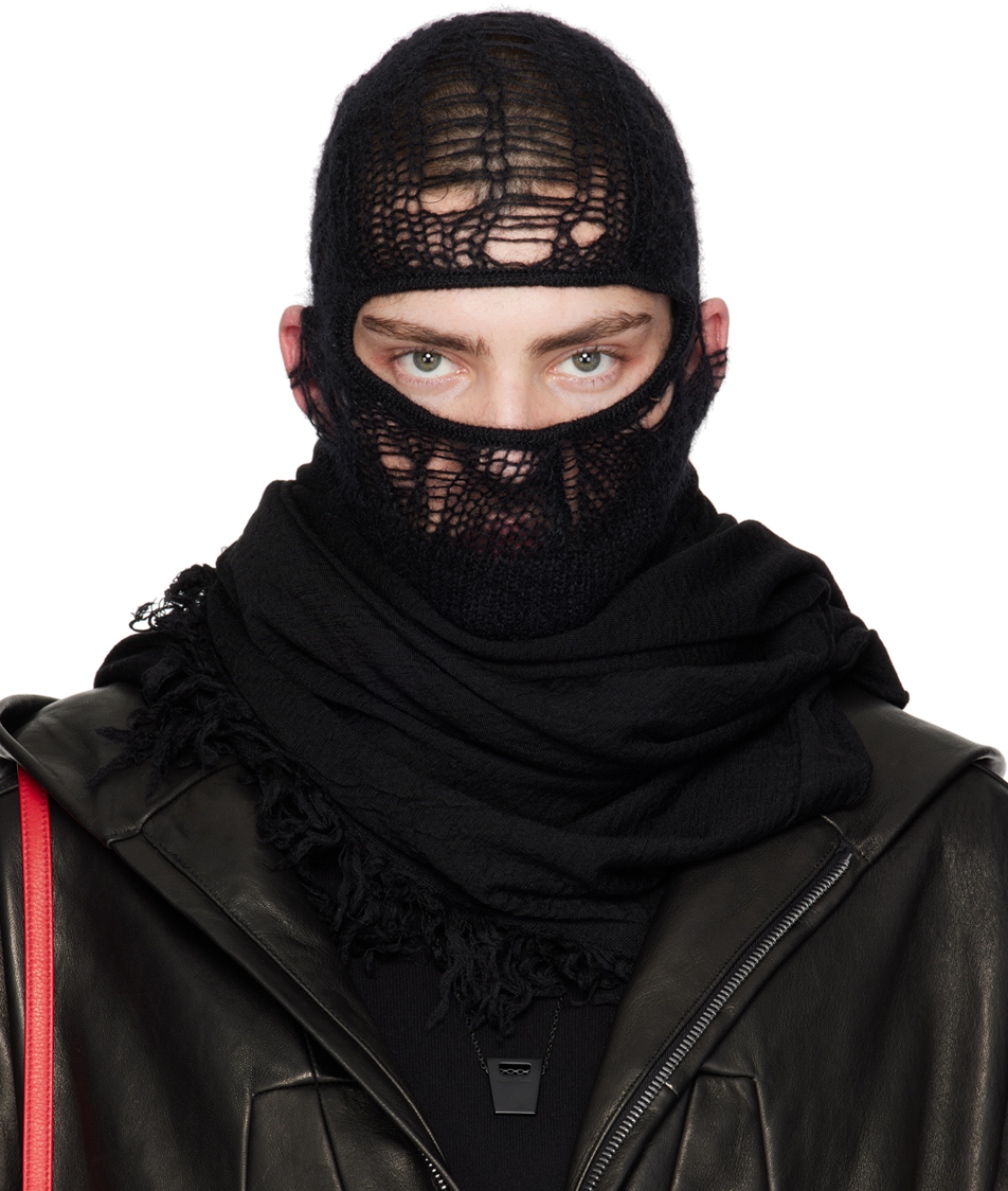 Rick Owens Black Skull Balaclava In 09 Black
