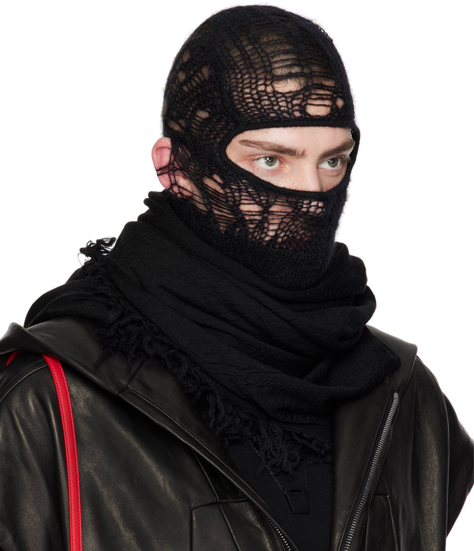 Rick Owens Black Skull Balaclava In 09 Black