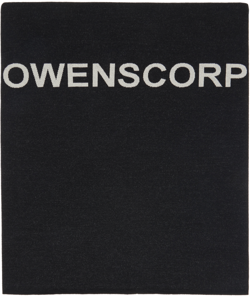 Black & Off-White Subhuman Blanket Scarf by Rick Owens on Sale